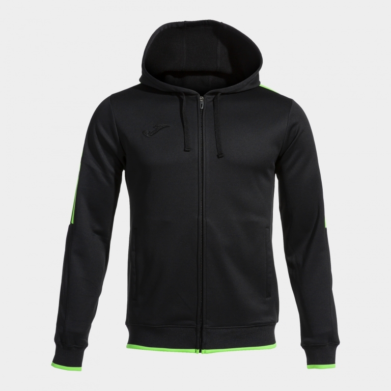 CHAQUETA CON CAPUCHA OLIMPIA NEGRO VERDE FLUOR