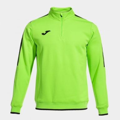 SUDADERA MEDIA CREMALLERA OLIMPIADA VERDE FLUOR NEGRO